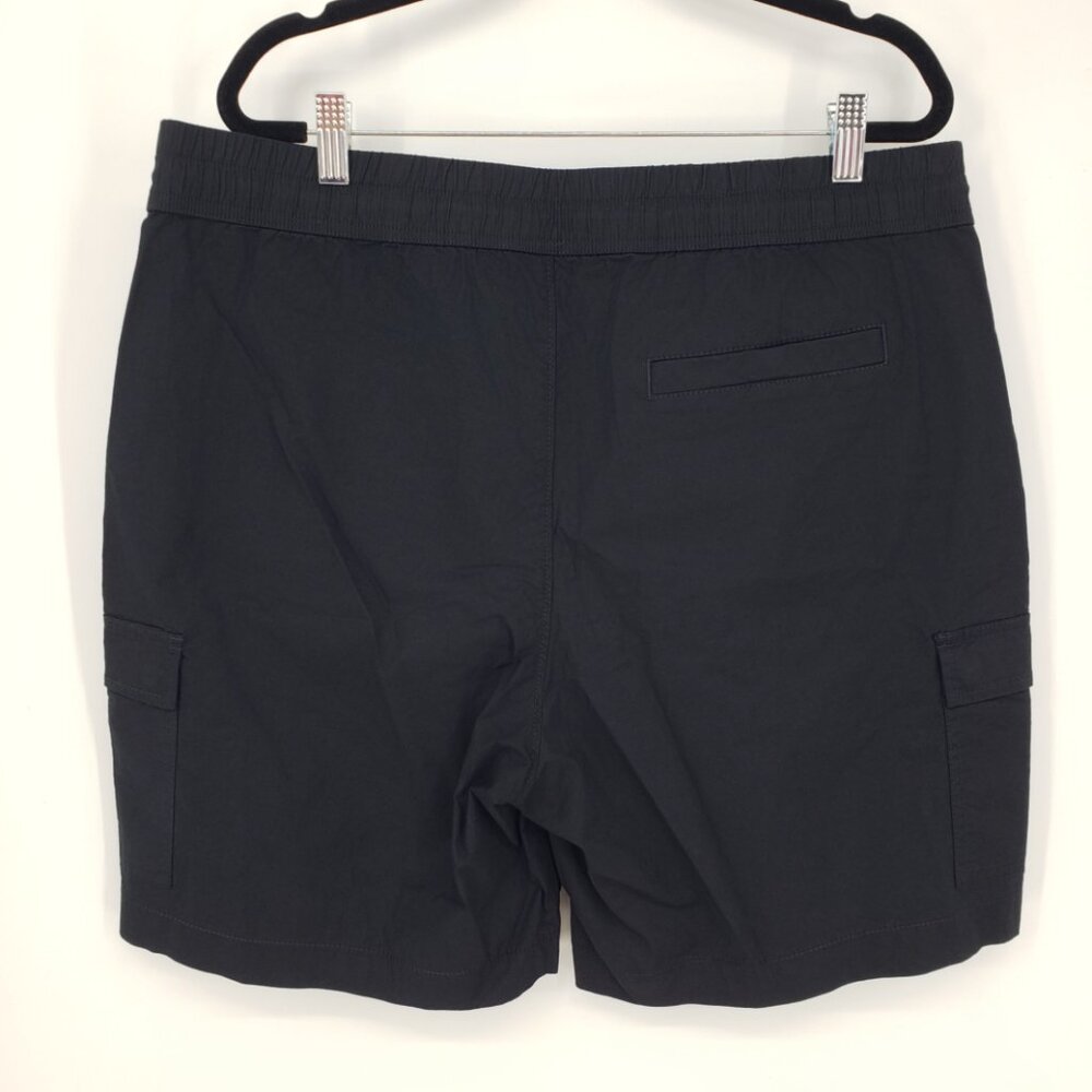 Express Pull on Cargo Shorts L Mens Elastic Drawstring Waist Cotton Black NEW - Picture 2 of 10